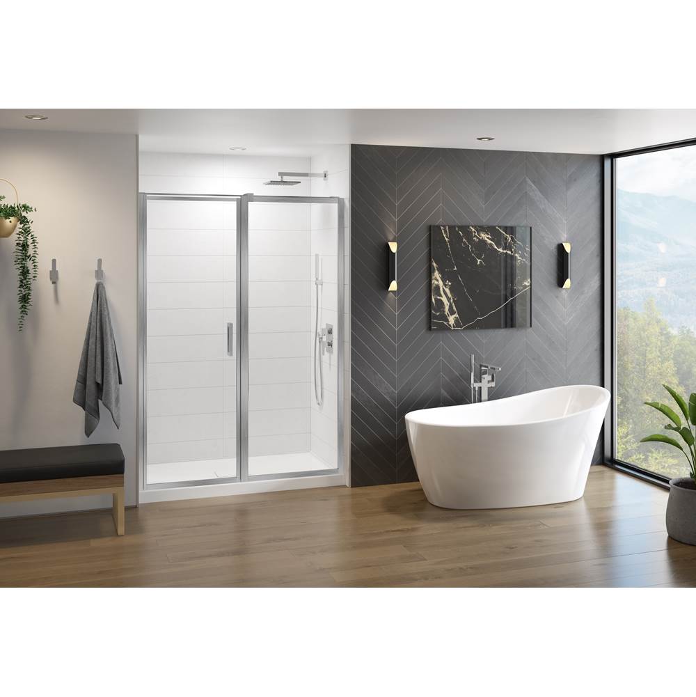 Fleurco - ELERA INLINE 43''/BRUSHED NICKEL/79H/SEKUR+/IN&OUT PIVOT - Brushed Nickel