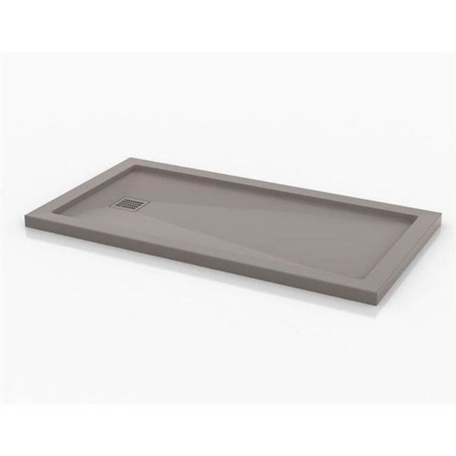 Fleurco - TAVIA BASE /SLATE TEXTURE /32 x 60 /WHITE /WITH METAL GRID - White