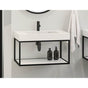 Fleurco - LUNA STAK DUO VANITY WALLMOUNT BRUSHED GOLD FRAME 24'' WHITE SHELF - White