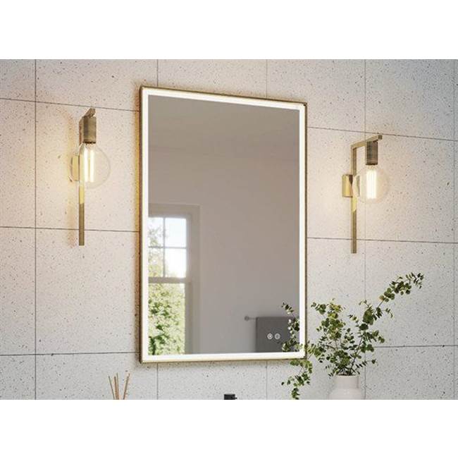 Fleurco - ARTUS FRAMED MIRROR 72'' W x 24'' H +DEFOG +LIGHT, BLACK - Black