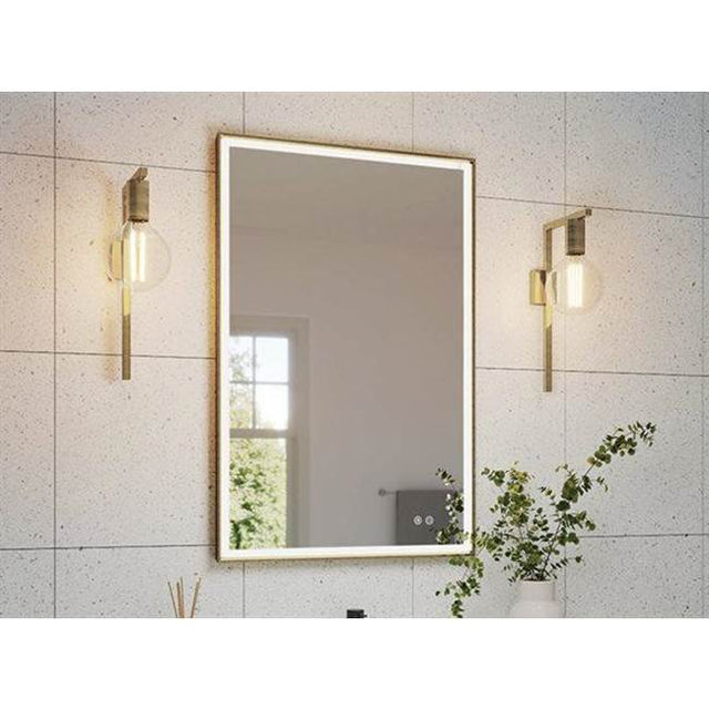 Fleurco - ARTUS FRAMED MIRROR 21'' W x 36'' H +DEFOG +LIGHT, BLACK - Black