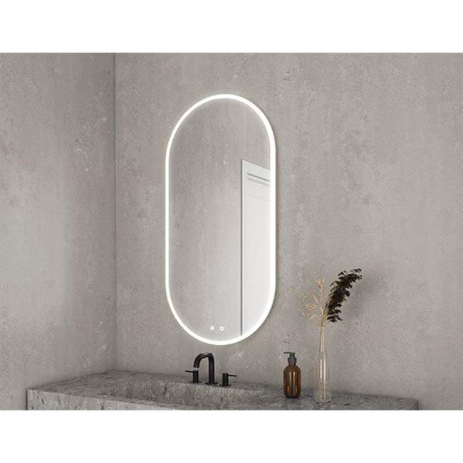 Fleurco - HALO PLUS OBLONG MIRROR 20''W X 39''H +DEFOG +LIGHT +TOUCH