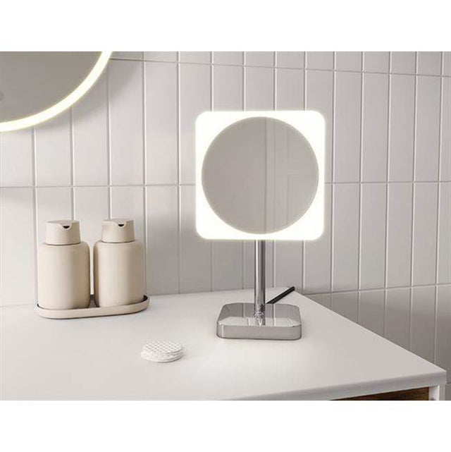 Fleurco - VIZO MAKEUP MIRROR/FREE STANDING/8''/SR FRAME&SQ MIRROR/BLACK - Black