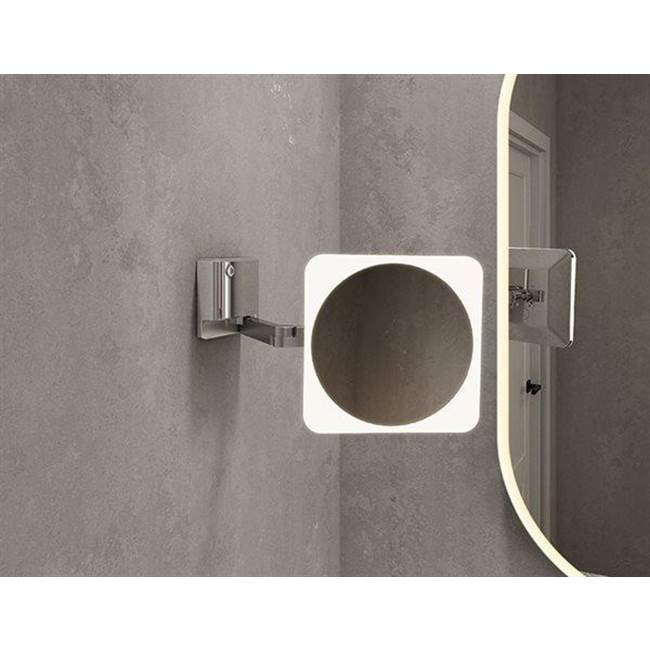 Fleurco - VIZO MAKEUP MIRROR/WALL MOUNTED/8''/SR FRAME&SQMIRROR/BLACK - Black