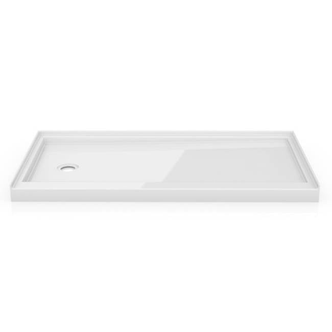 Fleurco - FLANGED BASE SIDE DRAIN/60x32/LEFT DRAIN/3 FLANGE/WHITE - White
