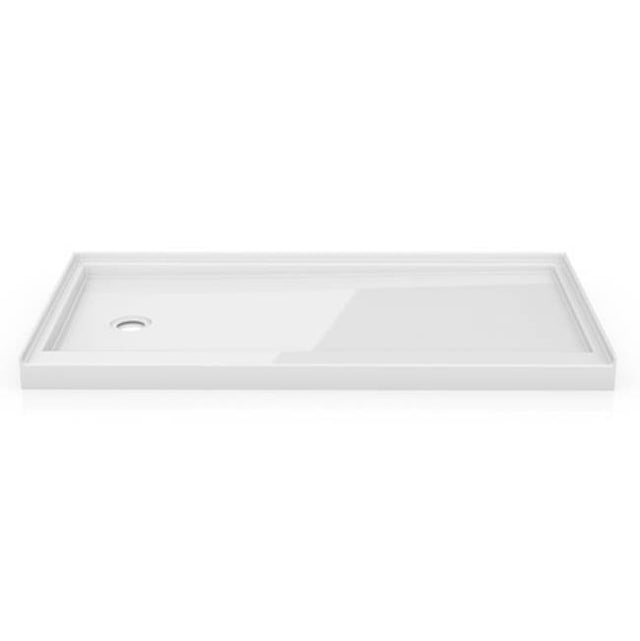 Fleurco - FLANGED BASE SIDE DRAIN/60x32/LEFT DRAIN/3 FLANGE/WHITE - White