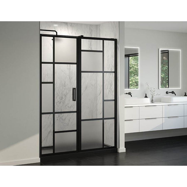 Fleurco - CARO PIVOT DOOR / 60 X 79 /MATTE BLACK / MIST + CLEAR GLASS - Matte Black