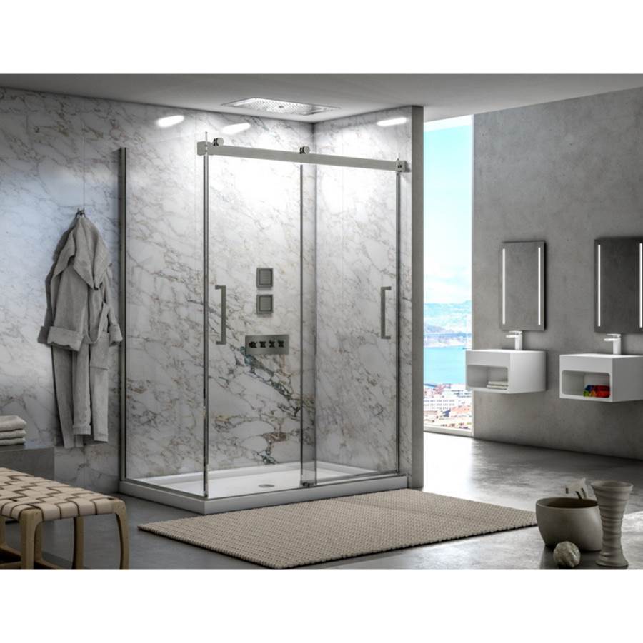 Fleurco - MERCURY 2SIDED/48 RIGHT X 36 LEFT/BRUSHED NICKEL/86H/SEKUR+ - Brushed Nickel