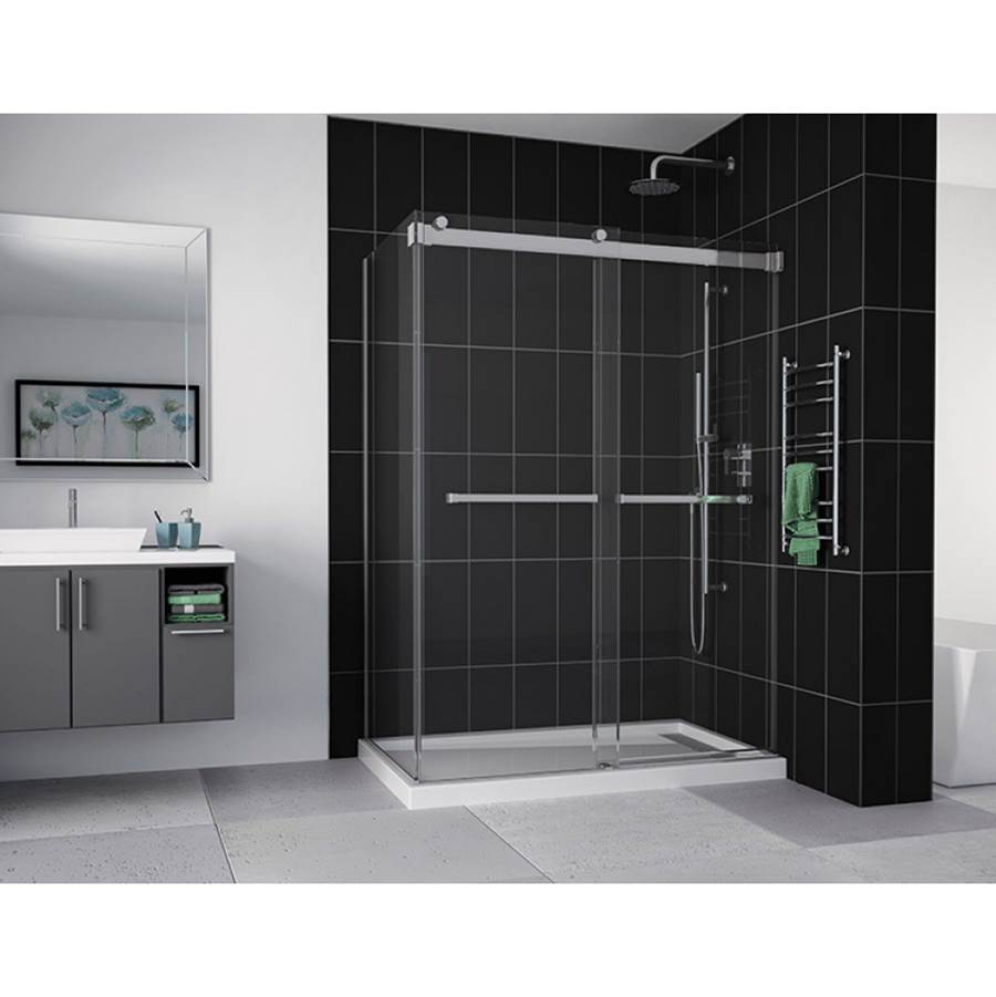 Fleurco - GEMINI PLUS 2 SIDED/48 X 42 LEFT/CHROME/10MM/SEKUR+ - Chrome