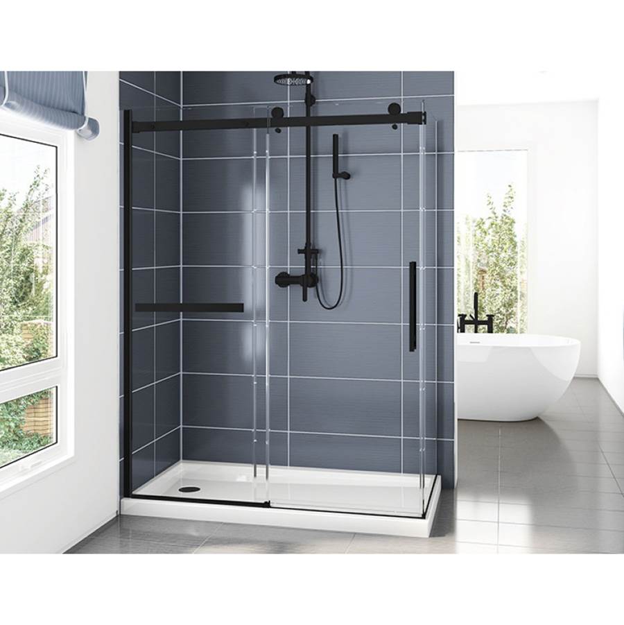 Fleurco - NOVARA PLUS 2 SIDED/48Rx32R/MATTE BLACK/TOWEL BAR/SEKUR+ - Matte Black