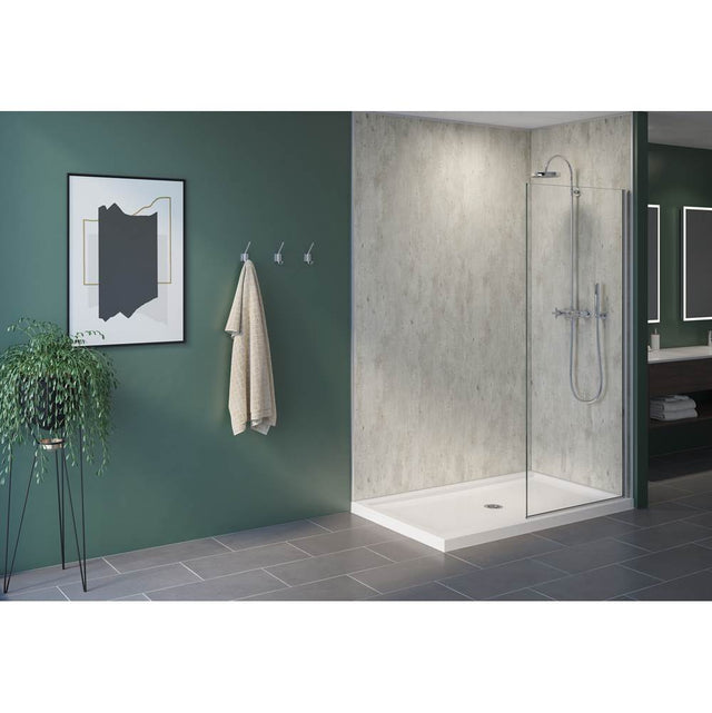 Fleurco - FIBO 2 SIDED WALL PANEL KIT 60X38 |CRACKED CEMENT - Cracked Cement