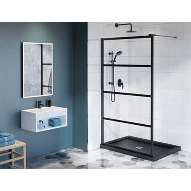 Fleurco - LATITUDE SHIELD / MATTE BLACK / 2 PAN / CORNER / 32''/32'' - Matte Black