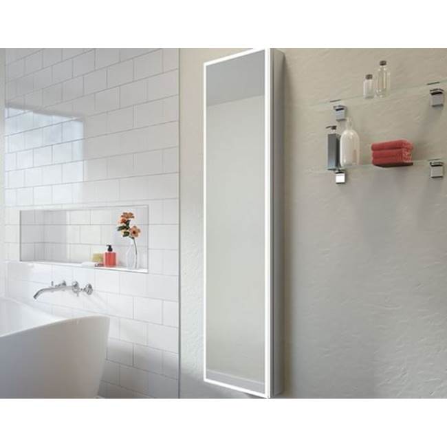 Fleurco - LUNA HALO LIGHTED MEDICINE CABINET/SINGLE/FLAT/15''X60'' - Sandblasted