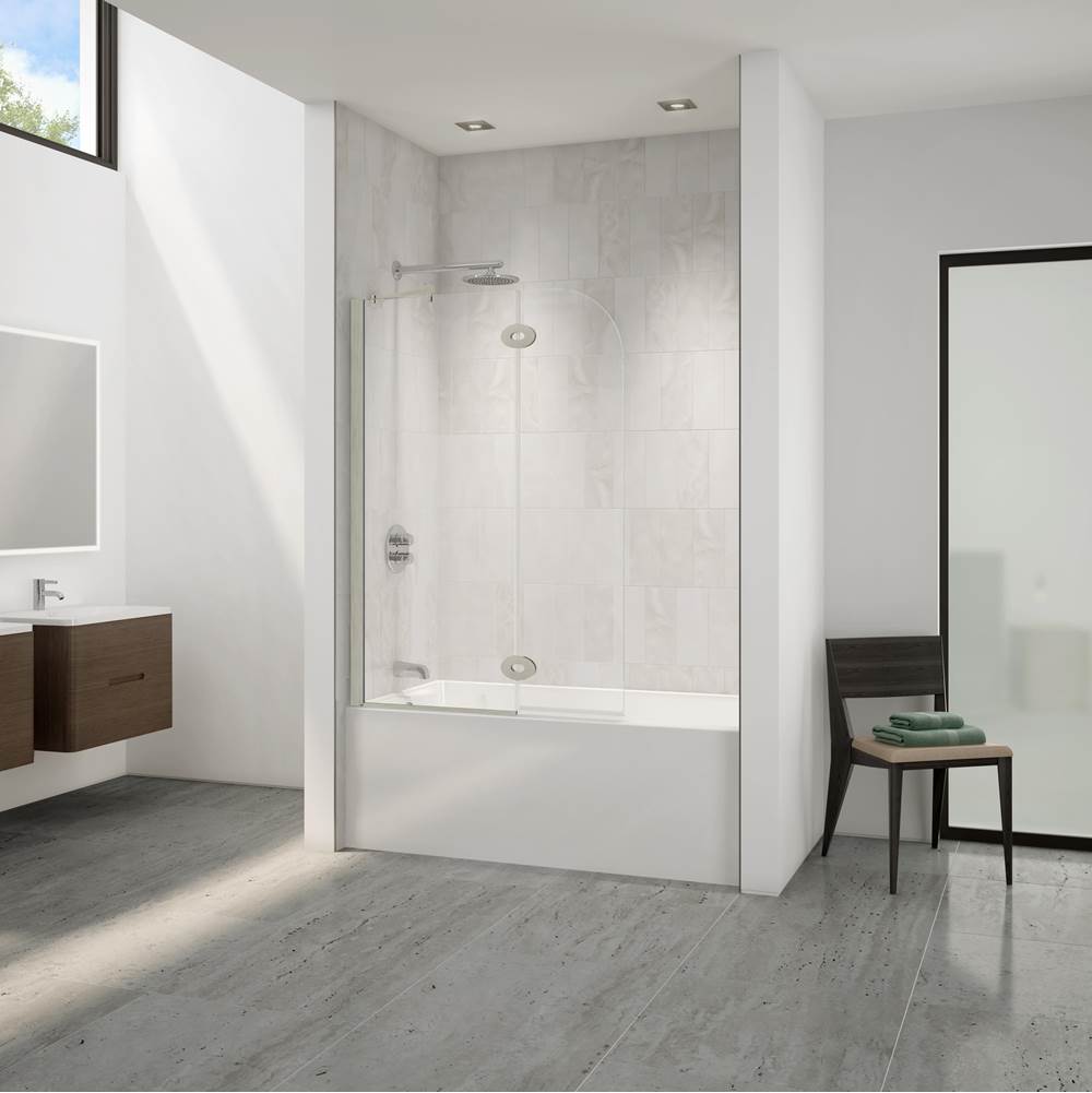 Fleurco - EVOL RD TUB SHD/58''H/10MM/BR NK/CLR/OV HG - Brushed Nickel