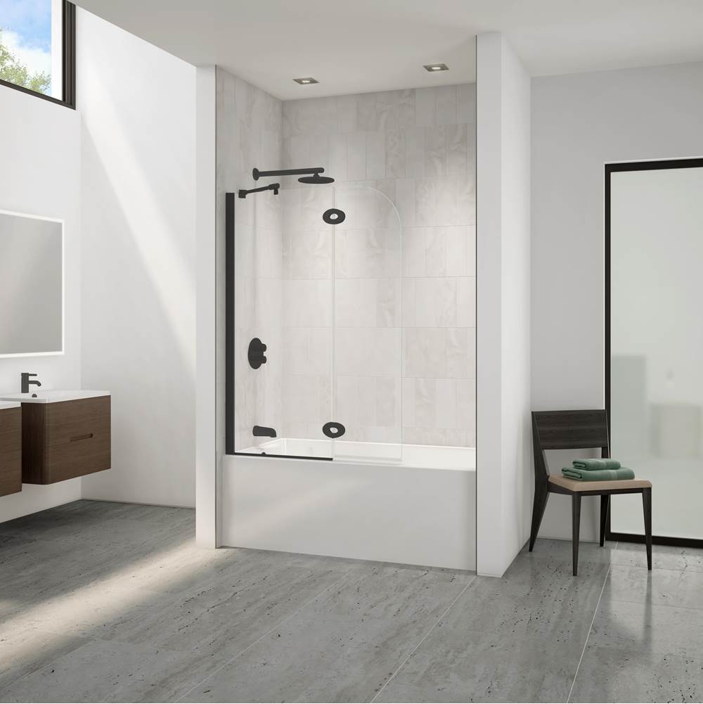 Fleurco - EVOL RD TUB SHD/58''H/10MM/MAT/CLR/OV HG - Matte Black