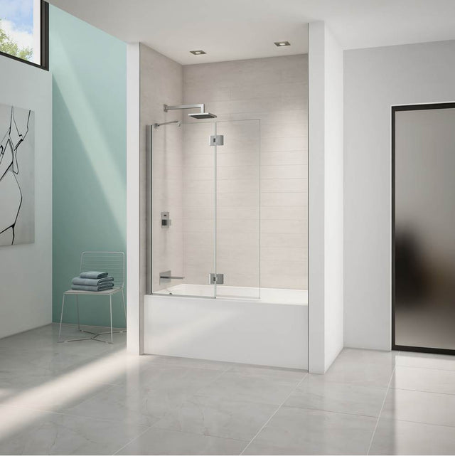 Fleurco - EVOL SQ TUB SHD/58''H/10MM/CHR/CLR/RCT HG - Chrome