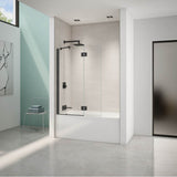 Fleurco - EVOL SQ TUB SHD/58''H/10MM/MAT/CLR/RCT HG - Matte Black