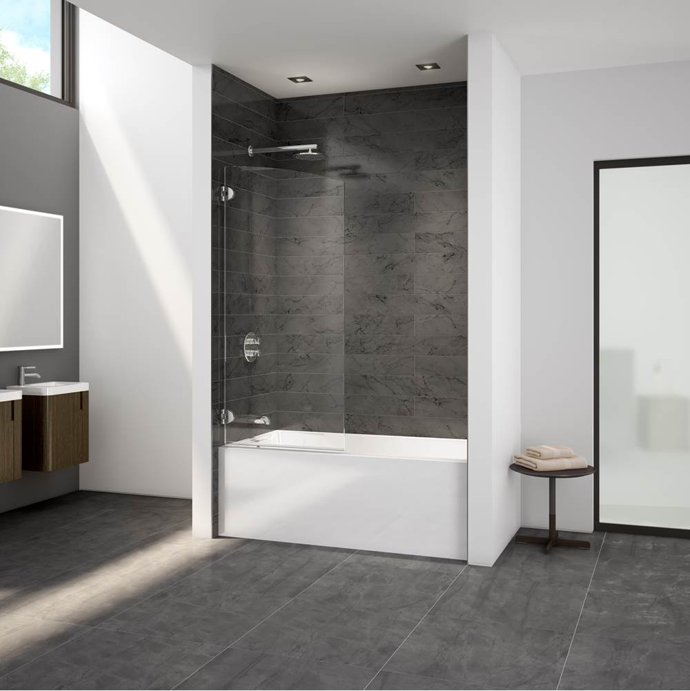 Fleurco - SOLO TUB SHD/29'' W X 63''H/10MM/CHR/CLR/OV HG - Chrome