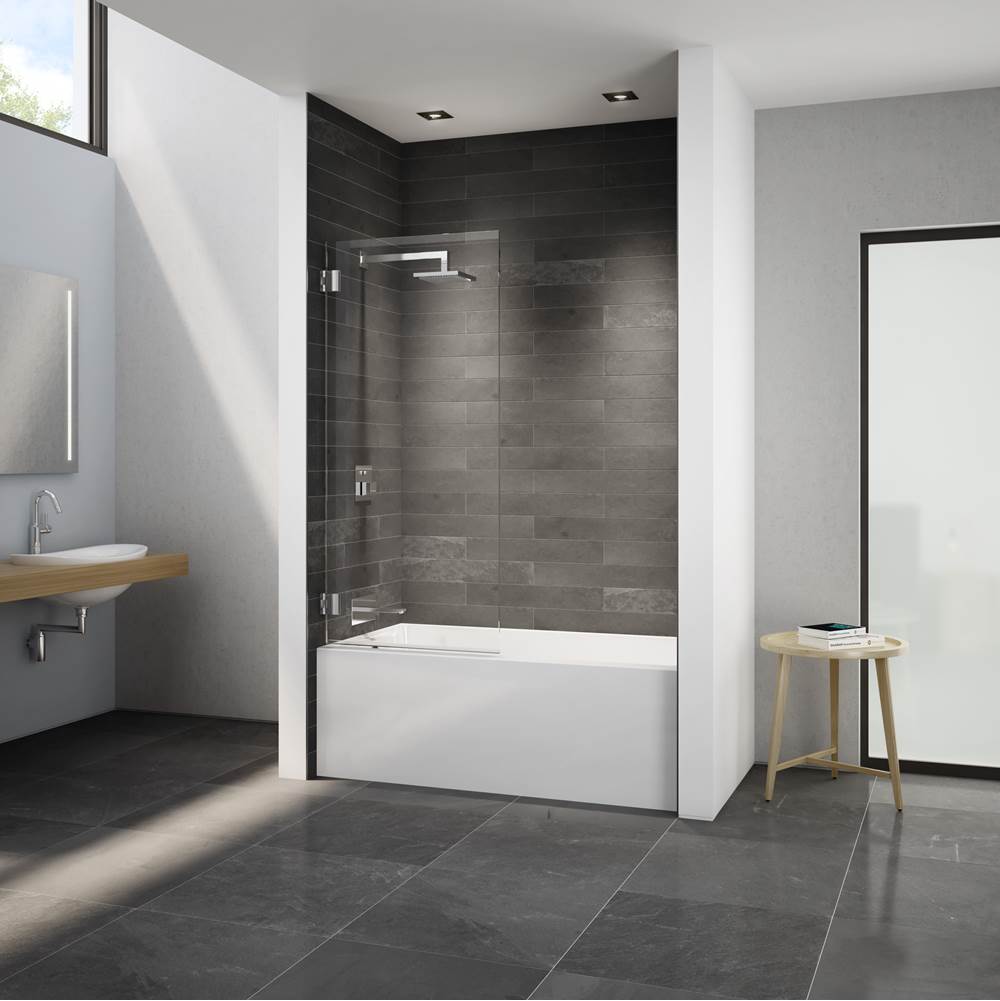 Fleurco - SOLO SQ TUB SHD/29'' W X 63''H/10MM/CHR/CLR/RCT HG - Chrome