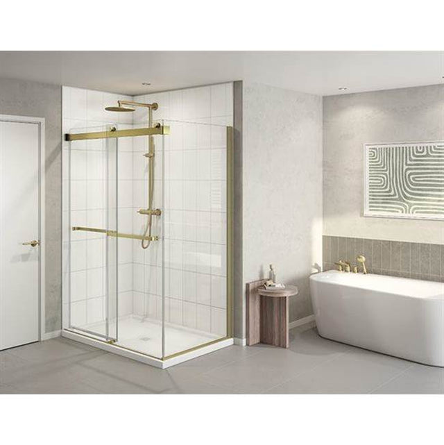 Fleurco - GEMINI 6MM 2 SIDED/54 X 36 LEFT/BRUSHED GOLD/SEKUR Plus - Brushed Gold