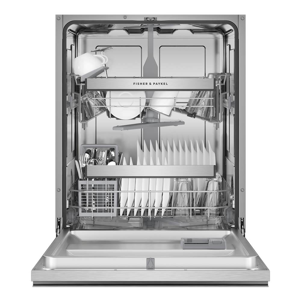 Stainless Steel, Tall,  7 Wash Cycles, 15 Place Settings, 2 Racks, Recessed Handle
