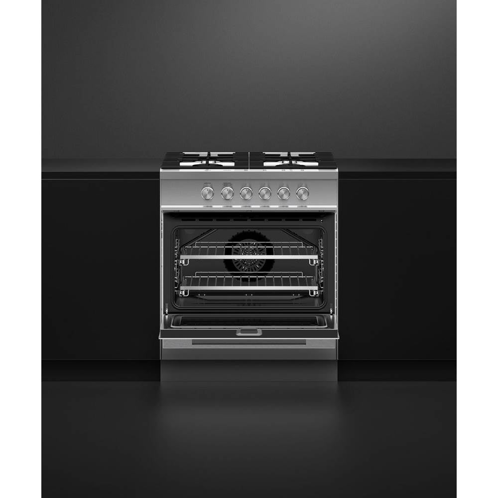 30'' Range, 4 Burners, with Hob Rail