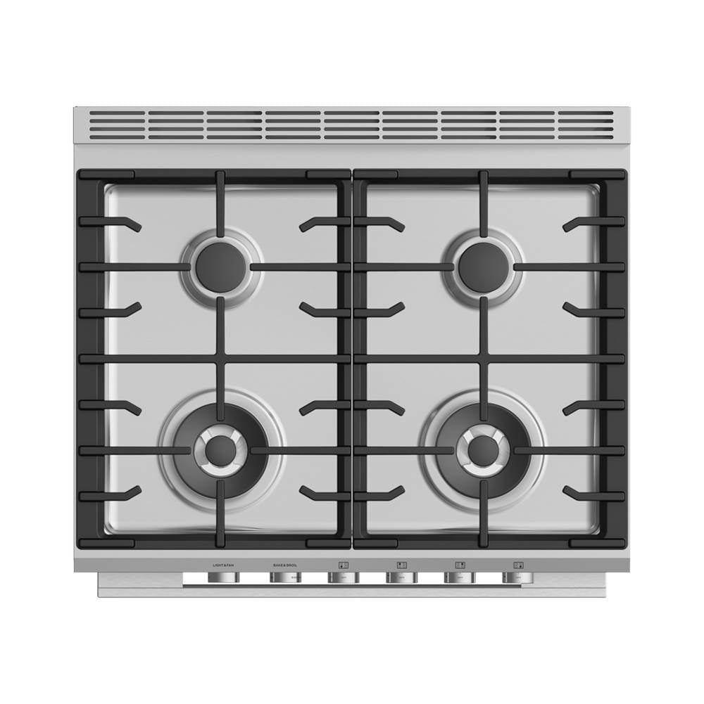30'' Range, 4 Burners, with Hob Rail