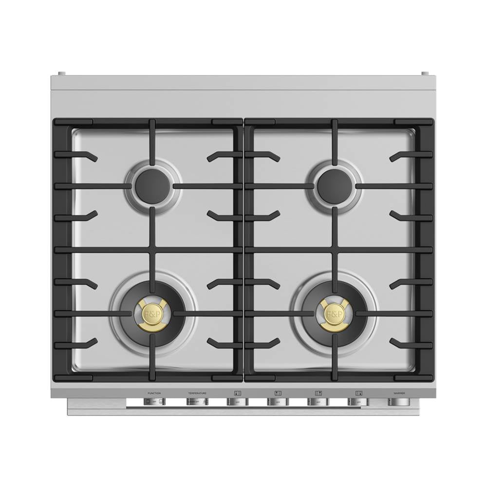 30'' Range, 4 Burners, Self-cleaning, with Hob Rail