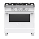 Fisher & Paykel - 36'' Range, 5 Burners, White - White