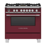 Fisher & Paykel - 36'' Range, 5 Burners, Self-cleaning, Red - Red