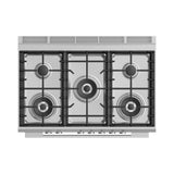 36'' Range, 5 Burners, with Hob Rail
