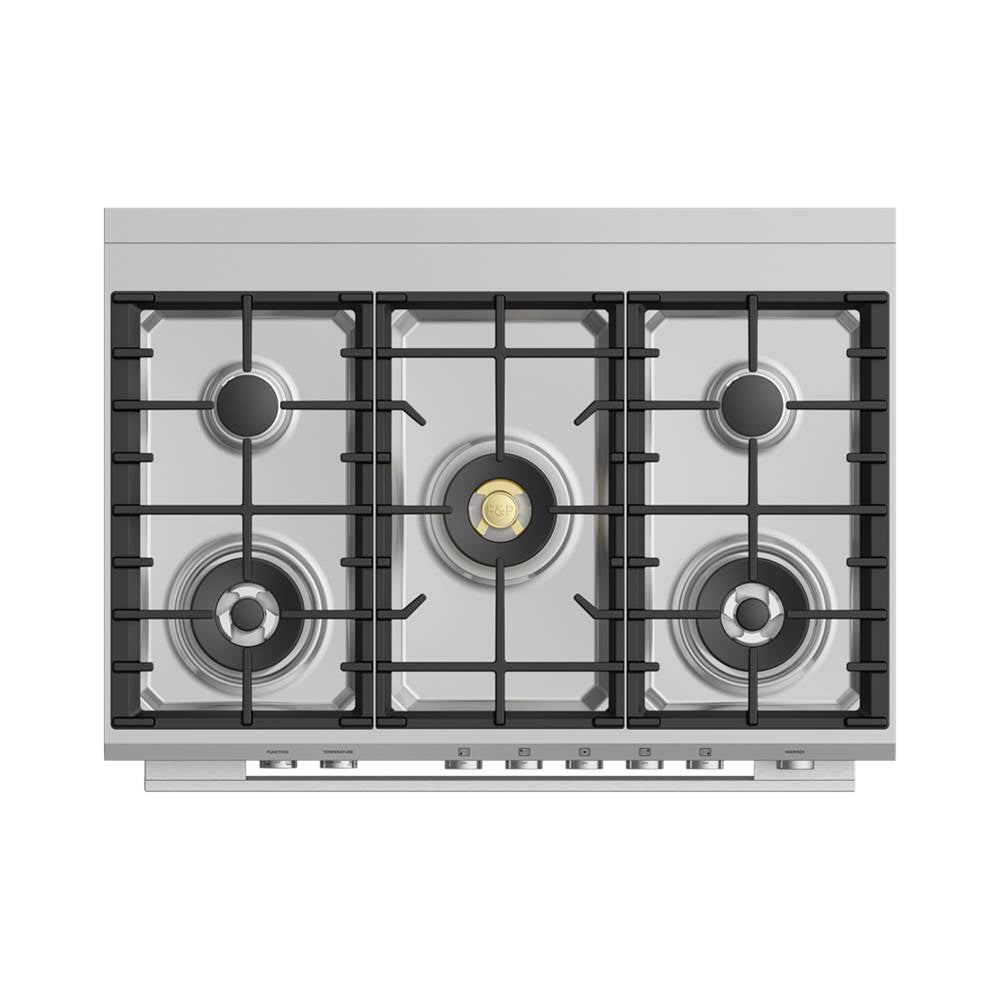 36'' Range, 5 Burners, Self-Cleaning, with Hob Rail