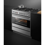 36'' Range, 5 Burners, Self-Cleaning, with Hob Rail