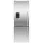 Fisher & Paykel - 25'' Bottom Mount Refrigerator Freezer, Stainless Steel, 13.5 cu ft, Ice & External Water, Counter Depth, Left Hinge, Contemporary Square Handle - Stainless Steel