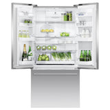 32'' French Door Refrigerator Freezer, Stainless Steel, 17 cu ft, Ice & External Water, Counter Depth, Contemporary Square Handle
