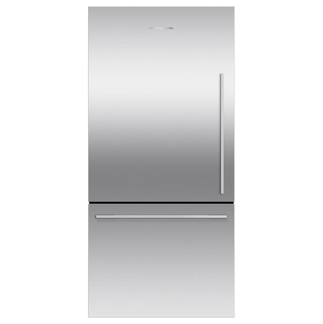 Fisher & Paykel - 32'' Bottom Mount Refrigerator Freezer, Stainless Steel, 17.1 cu ft, Ice Only, Counter Depth, Right Hinge, Contemporary Square Handle - Stainless Steel