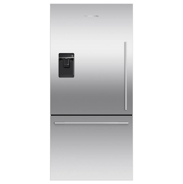 Fisher & Paykel - 32'' Bottom Mount Refrigerator Freezer, Stainless Steel, 17.1 cu ft, Ice & External Water, Counter Depth, Left Hinge, Contemporary Square Handle - Stainless Steel