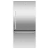 Fisher & Paykel - 32'' Bottom Mount Refrigerator Freezer, Stainless Steel, 17.1 cu ft, Non Ice & Water, Counter Depth, Right Hinge, Contemporary Square Handle - Stainless Steel