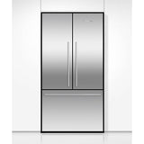 36'' French Door Refrigerator Freezer, Stainless Steel, 20.1 cu ft, Ice Only, Counter Depth, Contemporary Square Handle