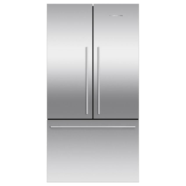Fisher & Paykel - 36'' French Door Refrigerator Freezer, Stainless Steel, 20.1 cu ft, Ice Only, Counter Depth, Contemporary Square Handle