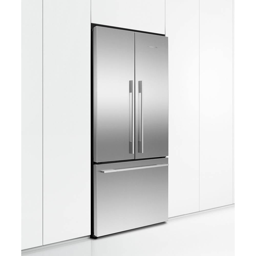 36'' French Door Refrigerator Freezer, Stainless Steel, 20.1 cu ft, Ice Only, Counter Depth, Contemporary Square Handle