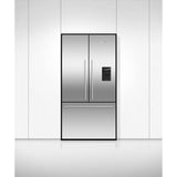 36'' French Door Refrigerator Freezer, Stainless Steel, 20.1 cu ft, Ice & External Water, Counter Depth, Contemporary Square Handle