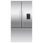 Fisher & Paykel - 36'' French Door Refrigerator Freezer, Stainless Steel, 20.1 cu ft, Ice & External Water, Counter Depth, Contemporary Square Handle