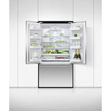 36'' French Door Refrigerator Freezer, Stainless Steel, 20.1 cu ft, Ice & External Water, Counter Depth, Contemporary Square Handle