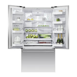36'' French Door Refrigerator Freezer, Stainless Steel, 20.1 cu ft, Ice & External Water, Counter Depth, Contemporary Square Handle