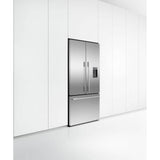 36'' French Door Refrigerator Freezer, Stainless Steel, 20.1 cu ft, Ice & External Water, Counter Depth, Contemporary Square Handle
