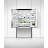 36'' French Door Refrigerator Freezer, Stainless Steel, 20.1 cu ft, Non Ice & Internal Water, Counter Depth, Contemporary Square Handle