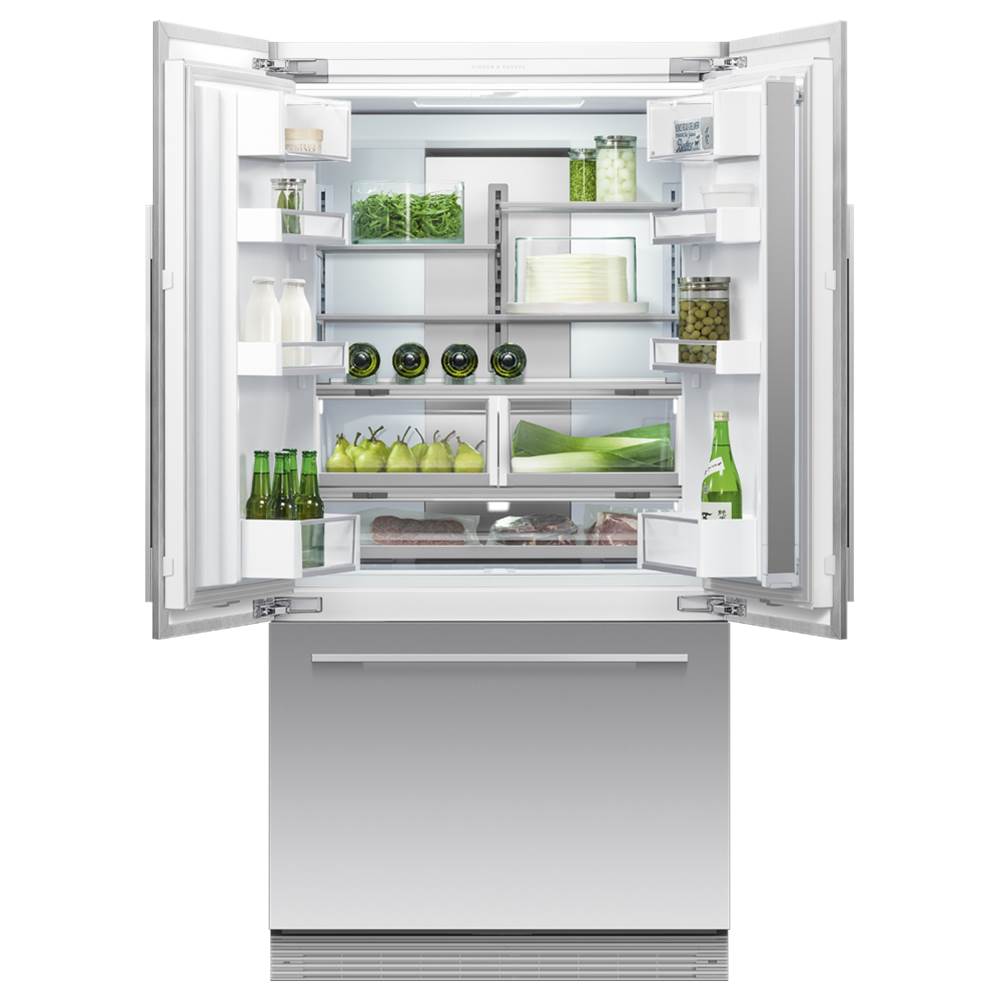 36'' French Door Refrigerator Freezer, 72'' H, 16.8 cu ft, F&P Stainless Panel Req, Ice & External Water Requires - RD3672AU