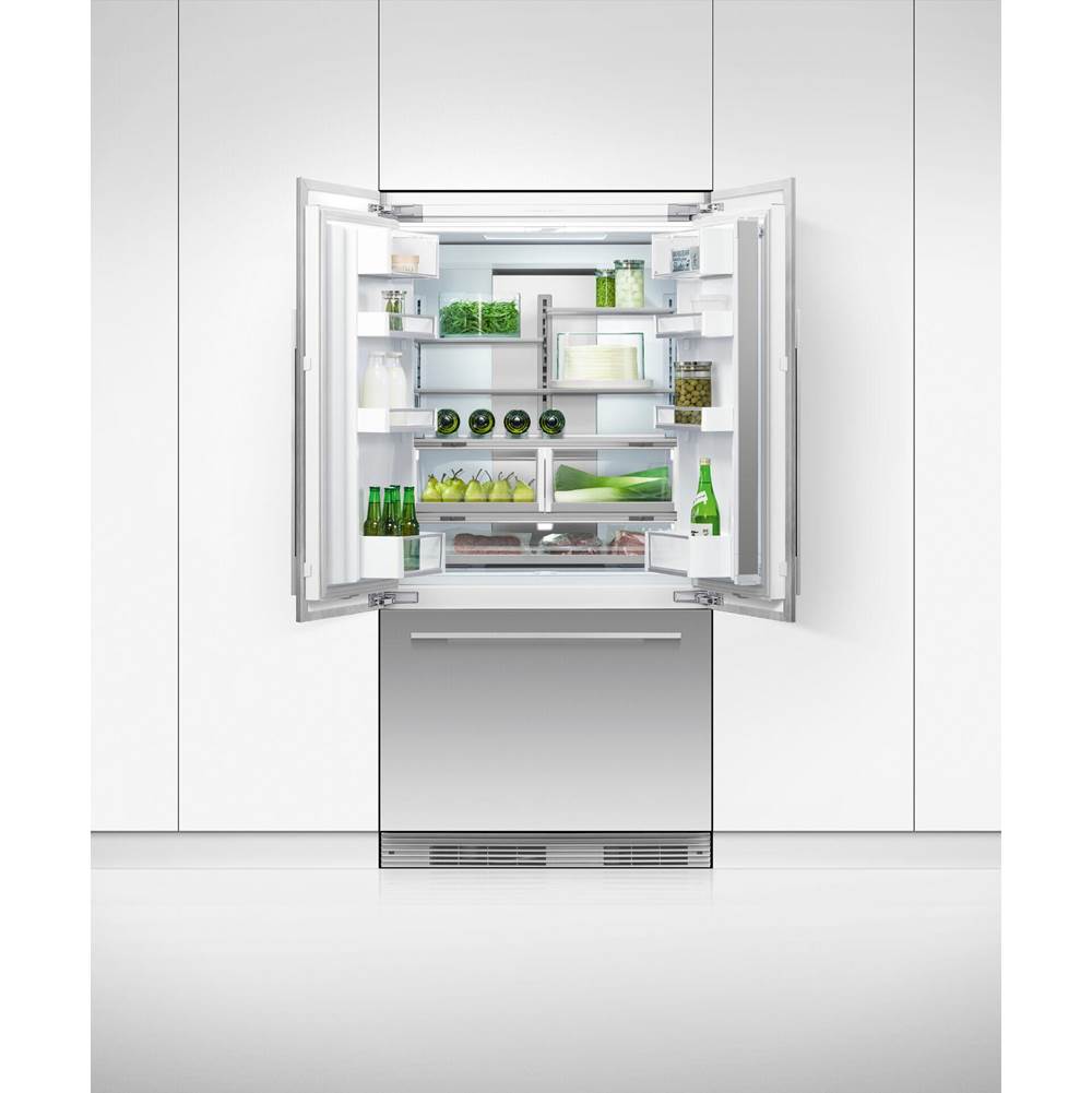 36'' French Door Refrigerator Freezer, 72'' H, 16.8 cu ft, F&P Stainless Panel Req, Ice & External Water Requires - RD3672AU