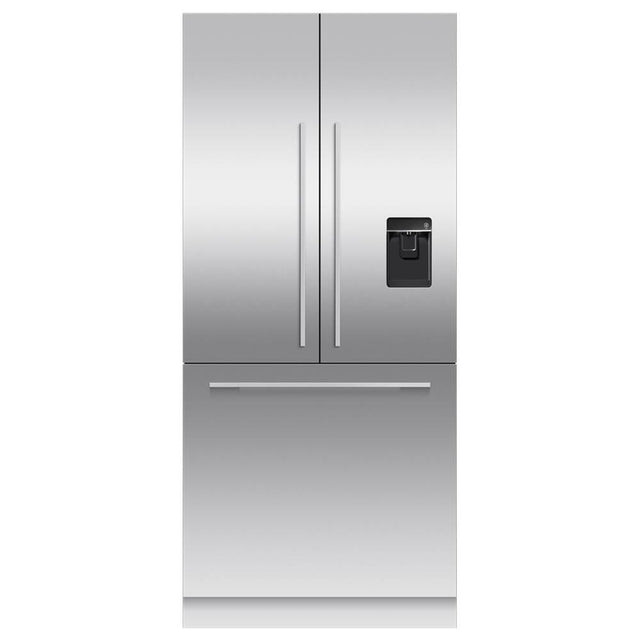 Fisher & Paykel - 36'' French Door Refrigerator Freezer, 80'' H, 16.8 cu ft, F&P Stainless Panel Req, Ice & External Water Requires - RD3680AU or RD3684AU